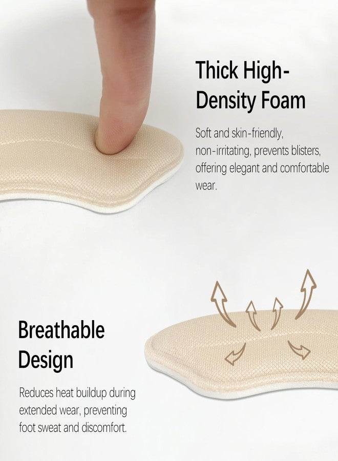 Tienyuu Heel Grips Liner Cushions Inserts for Loose Shoes - Heel Pads for Improved Fit and Comfort, Stop Heel Slip and Blisters (2 Pairs, Pale Apricot + Black) - Image 4